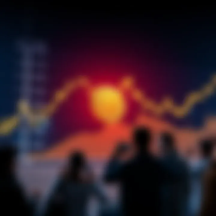 Graph showing Bitcoin's price jump from $64K to $78K, with excited investors analyzing the trend