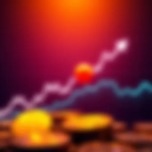 A chart showing the recent spike in Bitcoin's price with upward trend arrows.