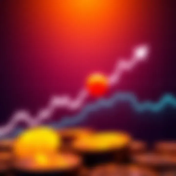 A chart showing the recent spike in Bitcoin's price with upward trend arrows.