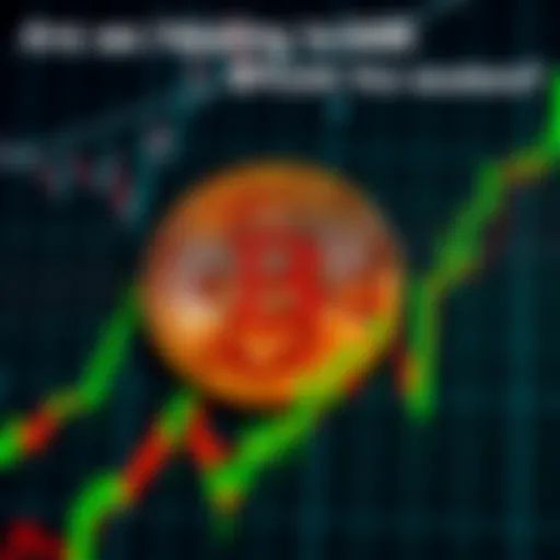A Bitcoin price chart showing a strong upward movement, indicating a potential rise towards $68,000, with green candlesticks and a bullish sentiment in the market.