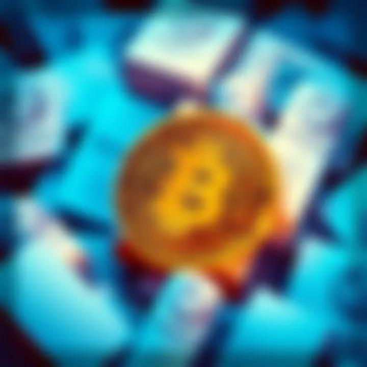 A digital illustration showing a single Bitcoin surrounded by numerous Wikipedia pages, symbolizing the rarity of owning Bitcoin compared to having a Wikipedia page.