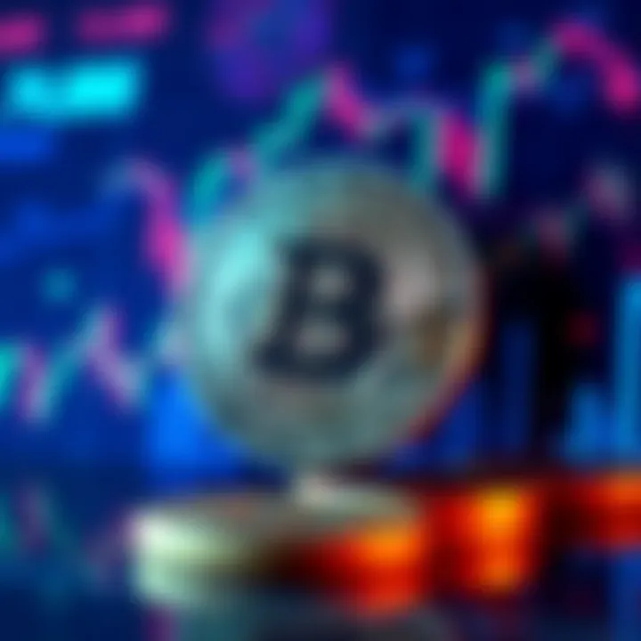 A graphic showing a Bitcoin symbol with fluctuating price charts, indicating a reset in valuation and potential upward trends.
