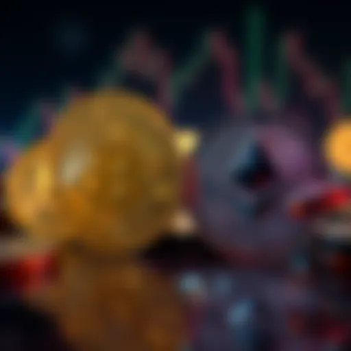 A visual comparison between Bitcoin and Ethereum coins, highlighting Bitcoin's dominance in the cryptocurrency market despite Ethereum's growth.