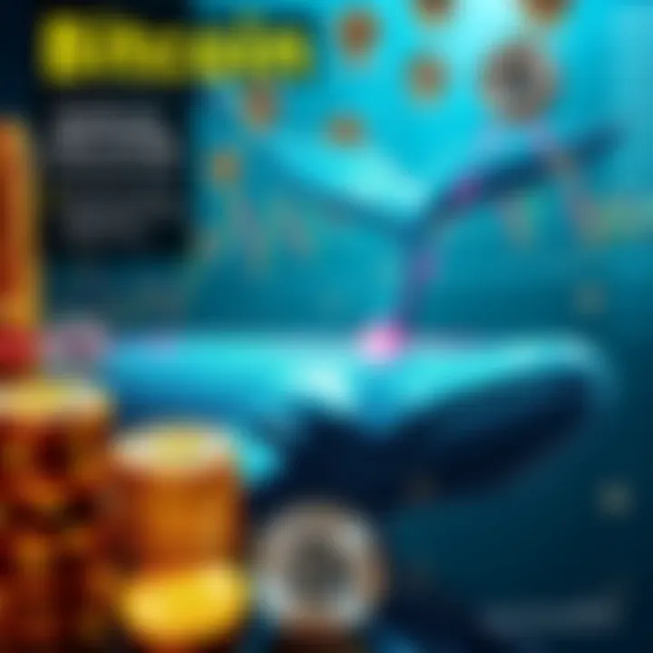 A graphic showing Bitcoin coins being sold, with an emphasis on large older wallets and market fluctuations, highlighting the activity of early investors cashing in.