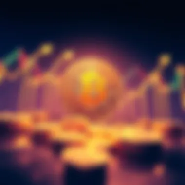 A graphical representation of Bitcoin's price reaching $100,000 with upward arrows and market charts in the background