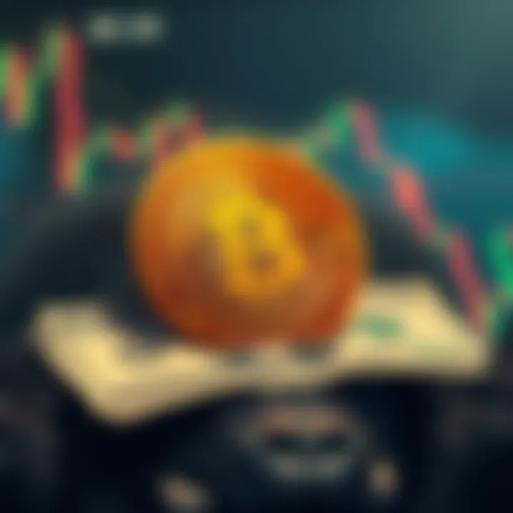 Bitcoin symbol on top of $80,000 with a bearish market background