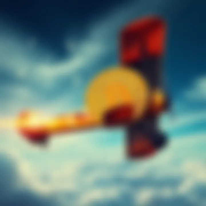 An illustration showing a Bitcoin symbol alongside a vintage airplane, representing the comparison between Bitcoin's growth and early aviation skepticism.