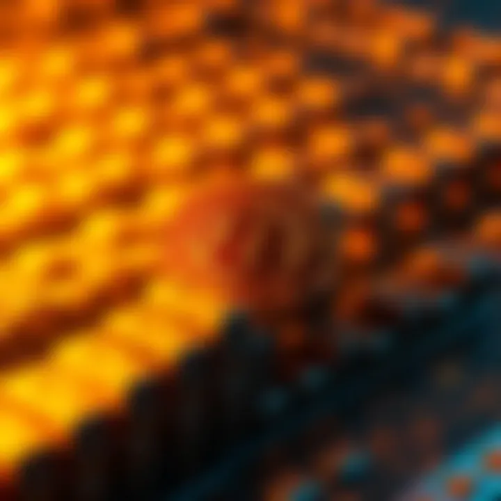 A digital representation of the Bitcoin blockchain with blocks linked together, symbolizing stability and consistency over time.
