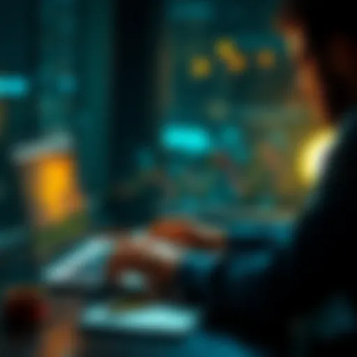 A person looking at Bitcoin options on a laptop, with a notepad and pen beside them, contemplating their investment choices.