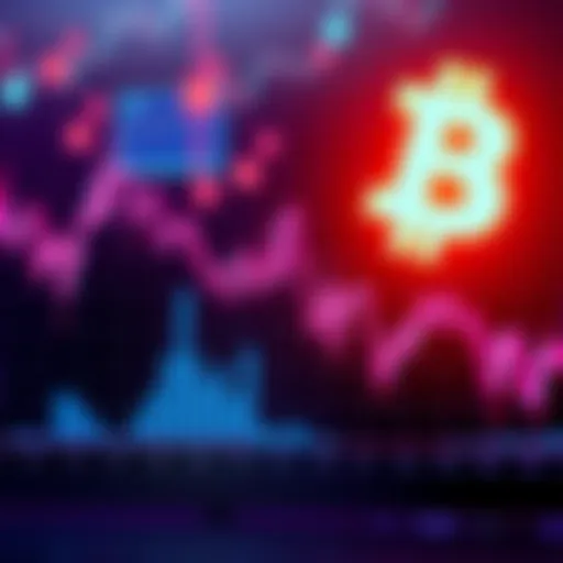 A graph showing a downward trend in Bitcoin prices, highlighting the potential opportunities for future investors, with a dollar sign in the background.