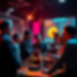 People engaging in a lively discussion about Bitcoin trends and market insights