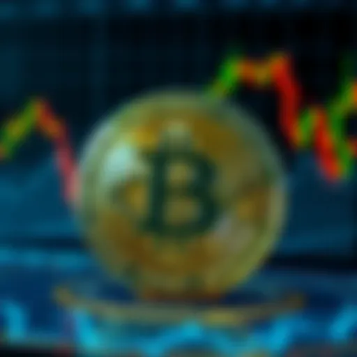 A graphic showing Bitcoin Core's logo with market trends and charts in the background.