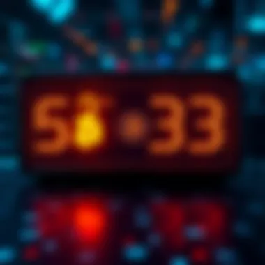 A digital countdown timer showing 53 days left for Bitcoin changes with a graphic of a Bitcoin symbol
