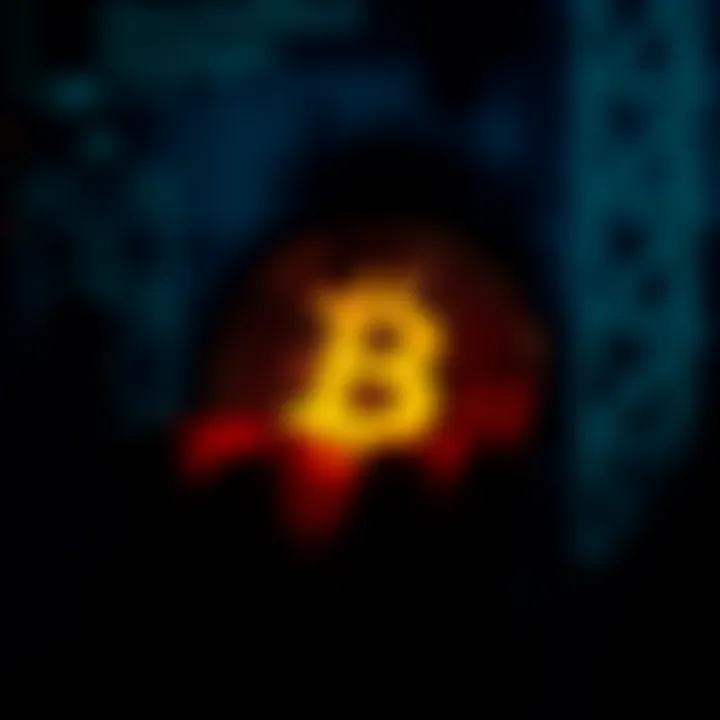 A Bitcoin symbol surrounded by darkness, representing a world without power or internet.