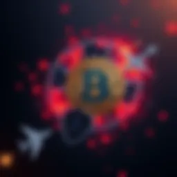 A graphic showing Bitcoin symbols intertwined with military elements like planes and shields, symbolizing its role in national security.