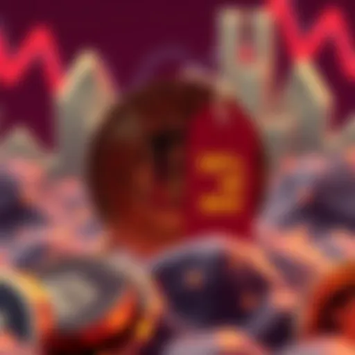 A visual of a Bitcoin symbol with a price tag showing a discount, representing a sale on cryptocurrency.