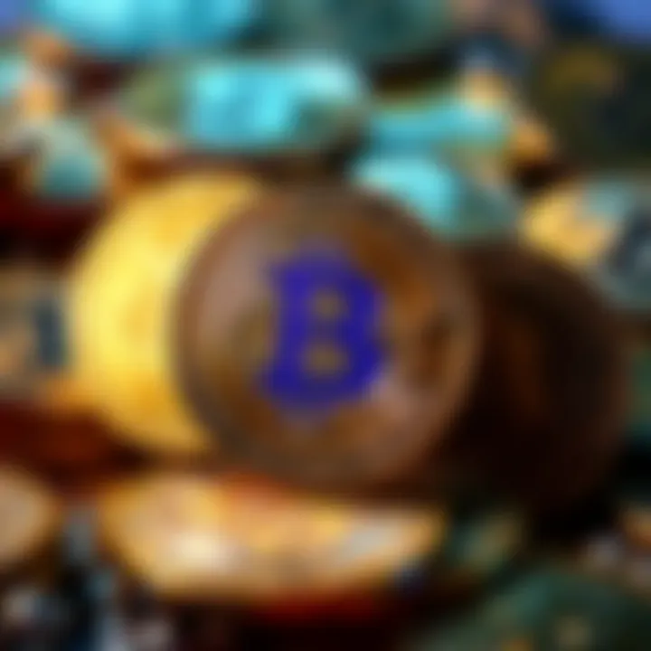 A representation of Bitcoin coins alongside dollar signs, symbolizing potential profit without selling.