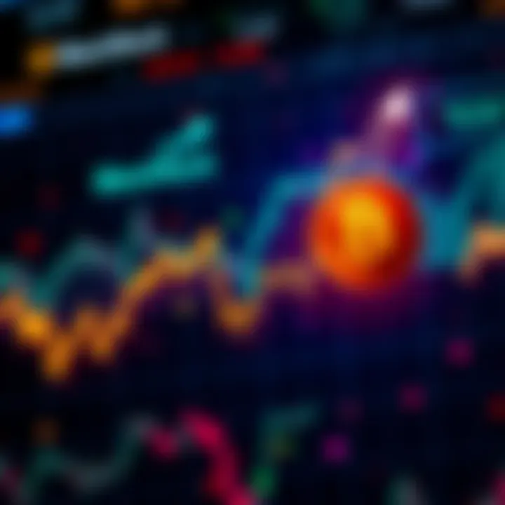 Bitcoin ETF Trading Surge A graph showing a rise in Bitcoin ETF prices, with a background of financial symbols and BlackRock logo