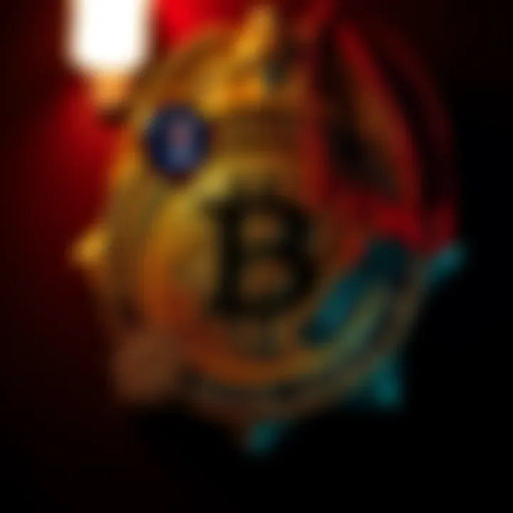 A Bitcoin exchange logo with a police badge, symbolizing the collaboration in solving a kidnapping case