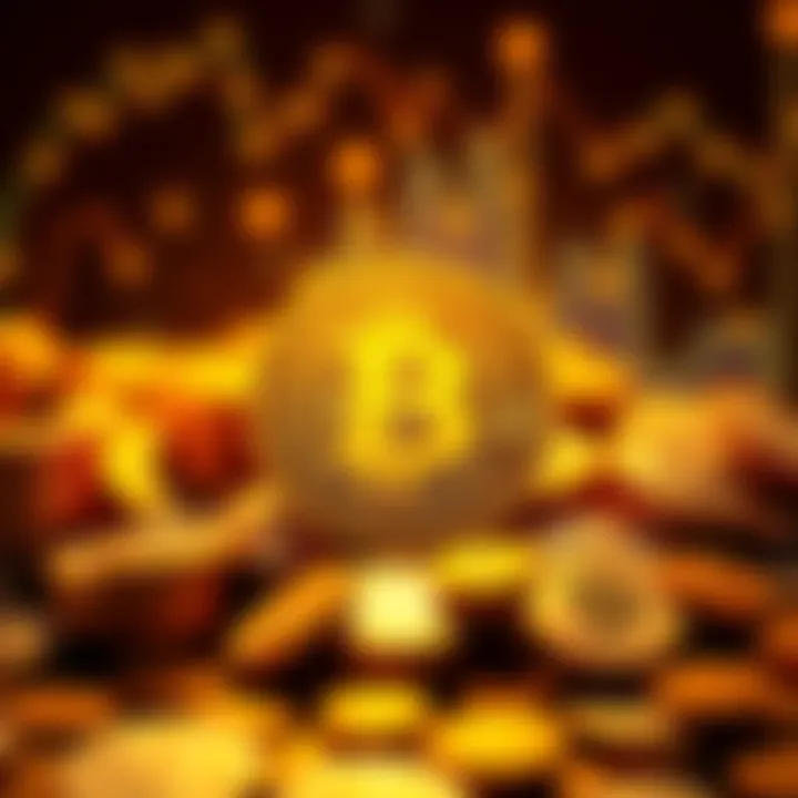 Bitcoin Explained A simple graphic showcasing the Bitcoin logo surrounded by digital currency symbols and coins, illustrating its role in the economy.