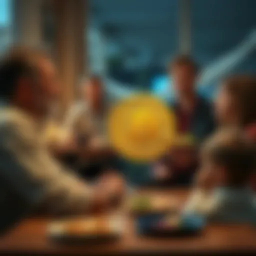 Bitcoin and Family Discussion A thoughtful parent reflects on passing Bitcoin wealth to their children at a family gathering.