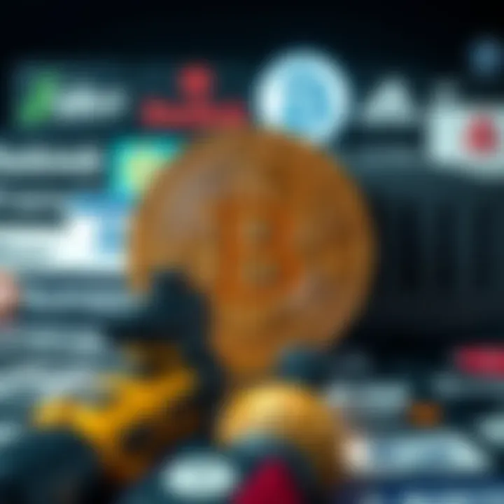 Bitcoin under financial institutions A visual representation of Bitcoin overshadowed by logos of major financial firms like Blackrock, symbolizing the shift from individual ownership to institutional control.