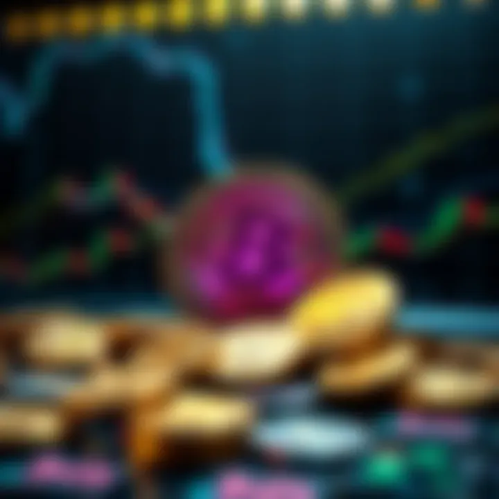 Bitcoin Fork Concept Visual representation of the new Bitcoin fork 'Everything but BCH', featuring digital coins and investment charts to show market reactions.