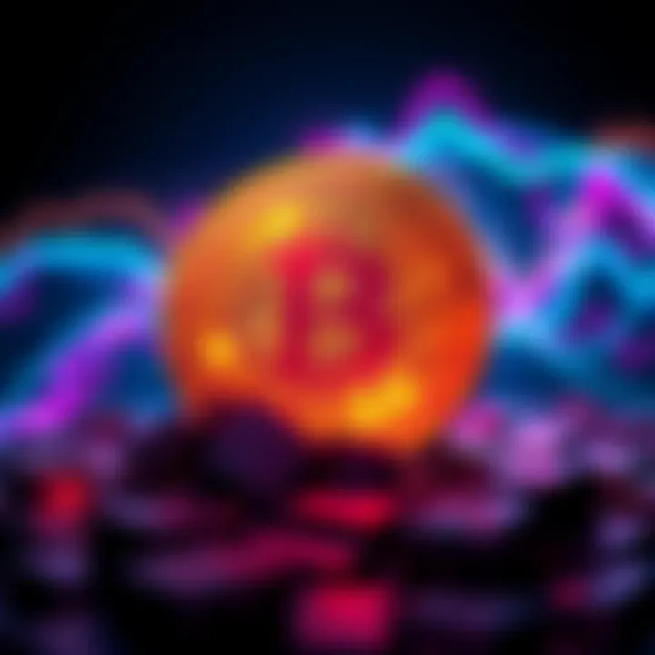 A Bitcoin logo in a vibrant setting symbolizing decentralization and freedom from leadership