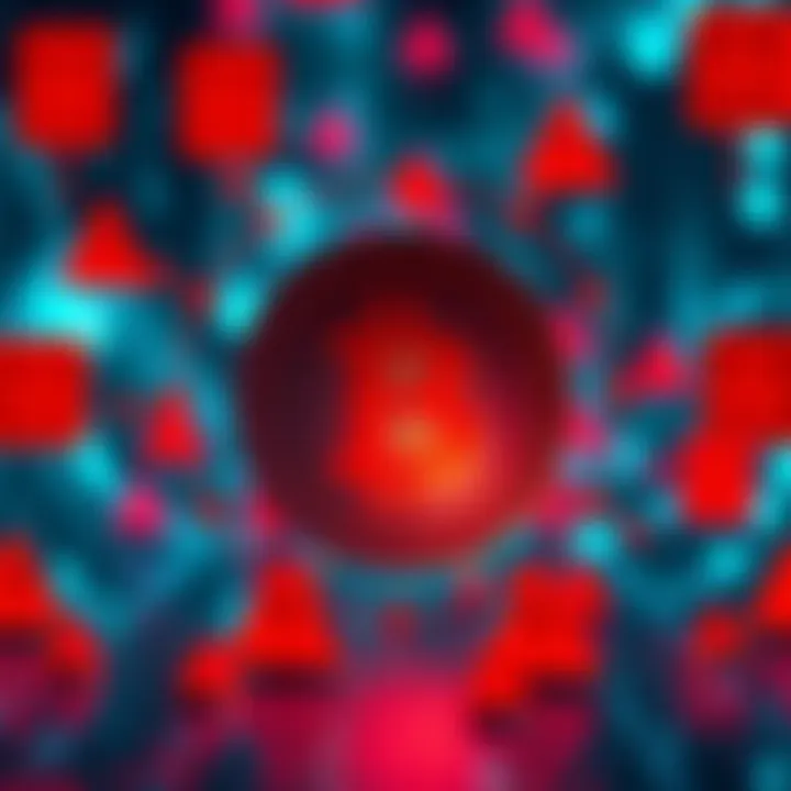 A graphic showing a Bitcoin symbol surrounded by red alert signs, indicating a security breach and tracking effort