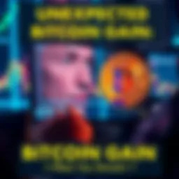 A person looking surprised at a Bitcoin wallet on a computer screen, symbolizing unexpected cryptocurrency gains.