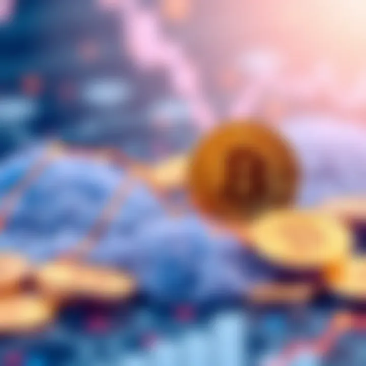 Bitcoin Growth A visual representation of Bitcoin coins and positive trend lines, symbolizing growth and stability in cryptocurrency.