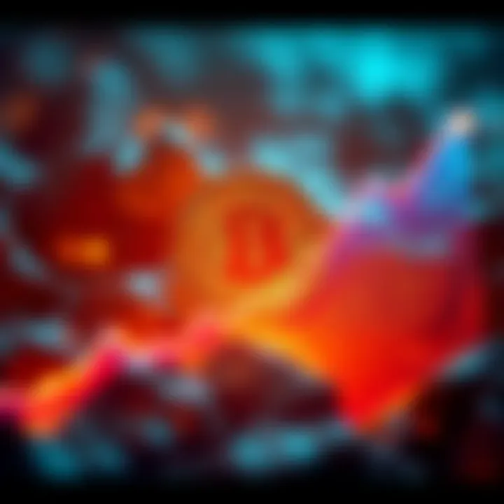 Graph showing Bitcoin price increase over five years with a rising trend