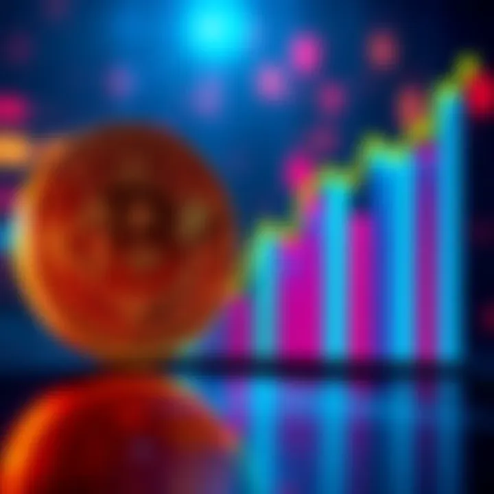 A visual representation of the Bitcoin symbol next to a graph showing an upward trend, indicating growth in cryptocurrency value.