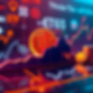 Bitcoin Halving Cycle Concept A visual representation of the Bitcoin halving cycle, showing a graph with rising trends and symbols of ETFs and institutional investors in the background.