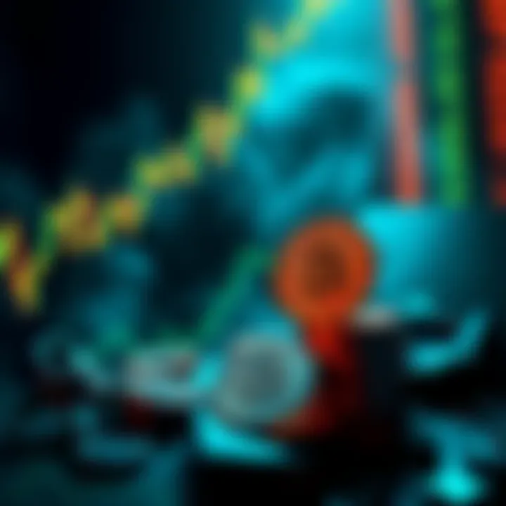 Representation of big institutions accumulating Bitcoin, showing a graph of rising prices and a stack of Bitcoin symbols, highlighting the concern over diminishing supply.