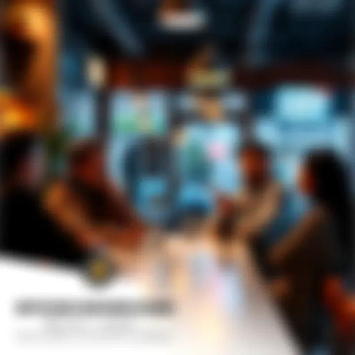 A group of Bitcoin holders discussing their experiences in a coffee shop, reflecting on the highs and lows of the cryptocurrency market.