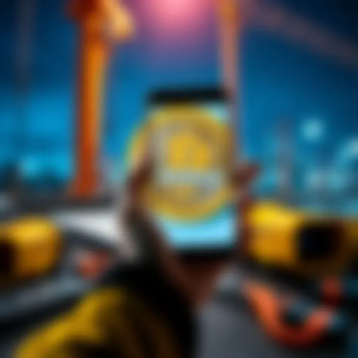 Person considering Bitcoin investment with Venmo shown on a phone screen and construction tools nearby