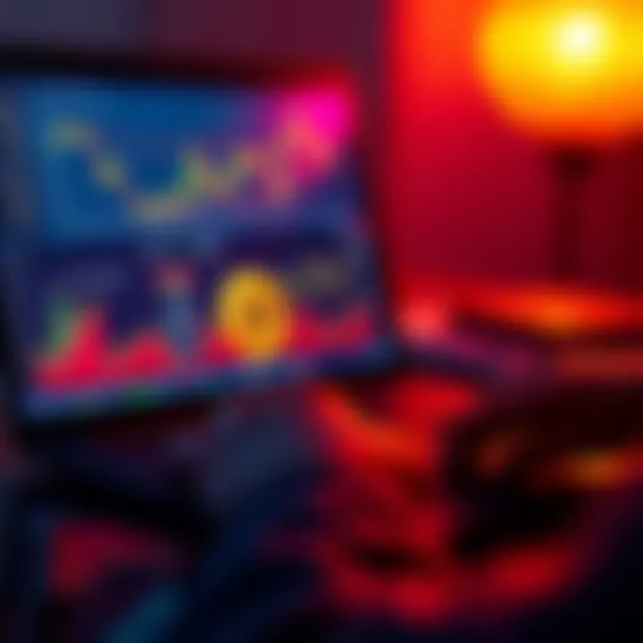 Person examining Bitcoin market trends on a laptop with graphs and charts