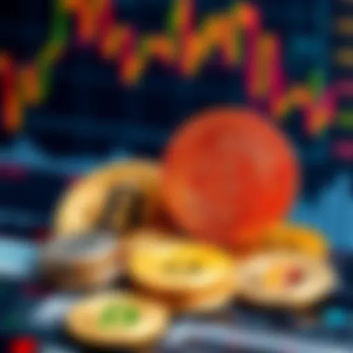 A collection of Bitcoin coins alongside traditional stocks and bonds, representing investment choices.