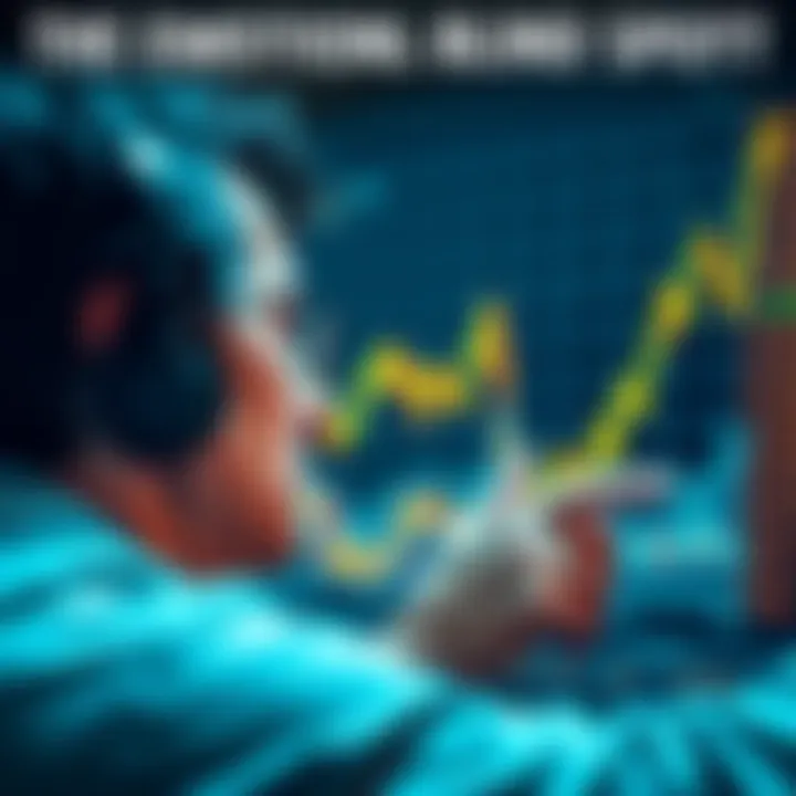Bitcoin Investment Emotion A person looking at a chart showing fluctuating Bitcoin prices with a worried expression, symbolizing the emotional impact of crypto investing.