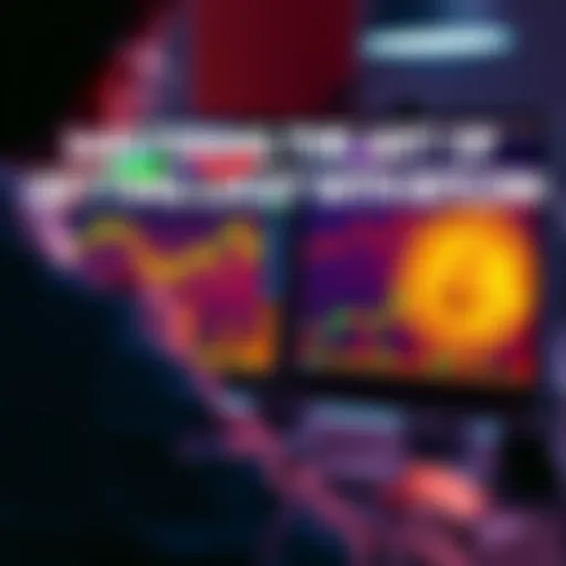 A person analyzing Bitcoin trends on a computer screen with charts and graphs