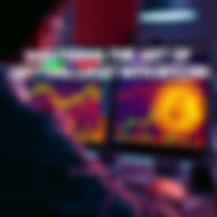 Bitcoin investment strategies A person analyzing Bitcoin trends on a computer screen with charts and graphs