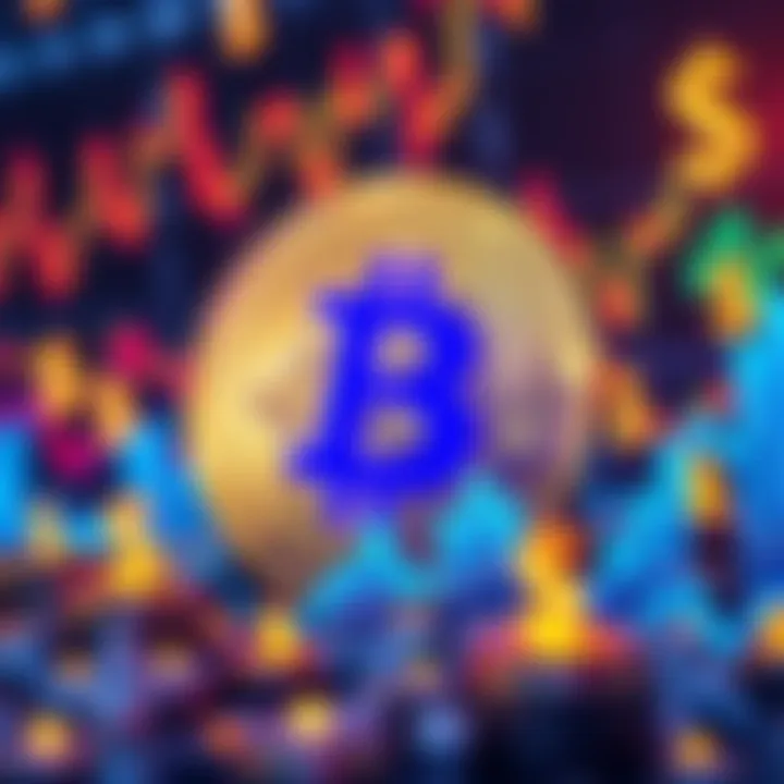 Bitcoin investment surge A visual representation of Bitcoin with financial charts and dollar signs indicating growth, symbolizing the need for $1 trillion investment.