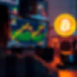 A person looking at a computer screen displaying Bitcoin charts and prices, considering investment options.