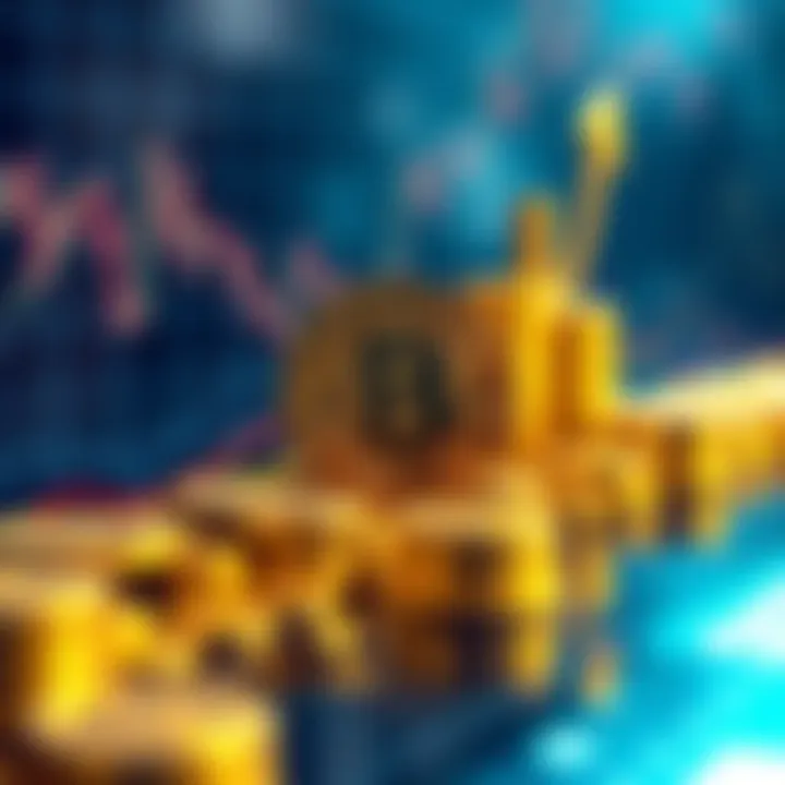 Graph showing Bitcoin's potential growth towards a 245 trillion market cap, with gold comparison in the background