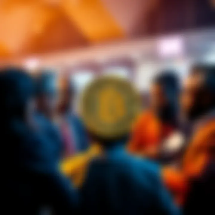 A group of diverse institutional investors discussing Bitcoin's market value, highlighting confidence in cryptocurrency investment.