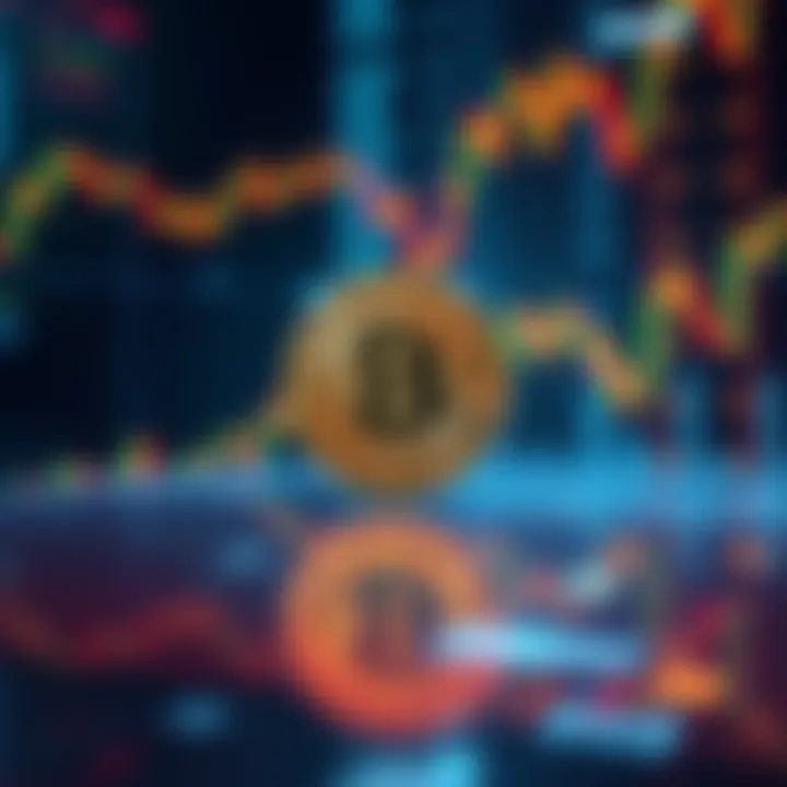 Bitcoin Market Stability A visual representation of Bitcoin's steady fundamentals amidst market fluctuations, featuring a digital Bitcoin symbol against a backdrop of fluctuating market graphs.