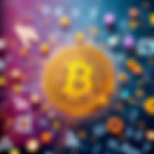 Illustration showing Bitcoin symbol intertwined with mathematical symbols such as equations and algorithms, representing the relationship between cryptocurrency and mathematics.
