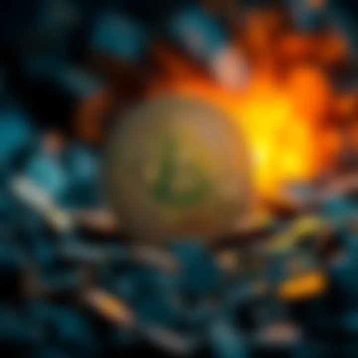 A digital representation of the 20 millionth Bitcoin being mined, symbolizing a major event in cryptocurrency with a focus on Bitcoin's scarcity.