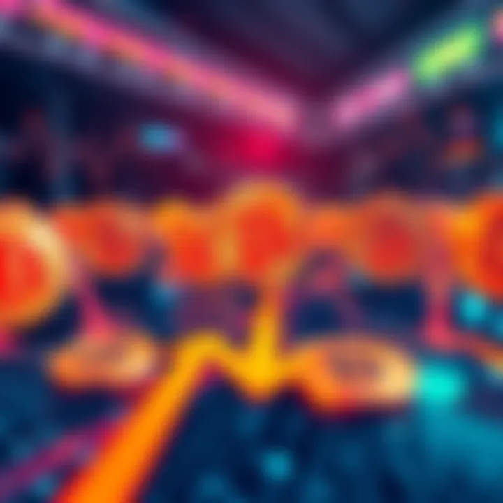 A representation of Bitcoin symbols with arrows indicating movement towards users, highlighting a mistake in transaction management.